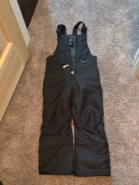 Black Insulated Snow Bib Pants